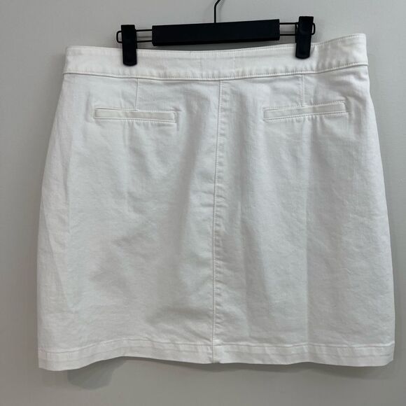 Loft Petite White Denim Button Down Skirt New with tags Size 12 - Picture 5 of 10